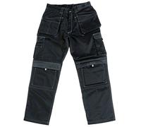 New Mens Tuffstuff EXPERT Knee Pad Pocket Pouch Holster Tool Pockets Mobile Pocket Combat Cargo Work Multi Pocket Trouser Pant Belt Loops Back Pockets Front Pockets Triple Stitched At Major Seams Hammer Loop Hardwearing Fashionable Branded Stylish Tuff Trouser Extreme Quality Warm Workwear Casual Suitability For A Wide Variety Of Tasks & Trades 788 BLACK REGULAR 30'' LEG WAIST 32''