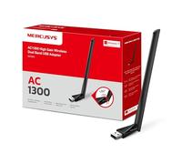 NEW MERCUSYS MA30H AC1300 Wireless Dual Band USB Adapter, USB WiFi Adapter, High Gain Antennas, WiFi Dongle, Dual Band, MU-MIMO, Plug and Play, WPA3, Compatible with Windows 11/10