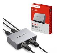 NEW MERCUSYS MEH35 Ethernet Splitter, 1 to 3 Gigabit Network Switch,1000Mbps High-Speed Ethernet Switch,Aluminum Alloy Casing,Plug and Play,LAN RJ45 Internet Splitter for TV, Xbox, Router,Laptop/PC