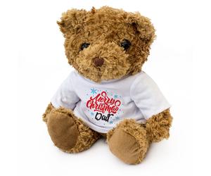 NEW - MERRY CHRISTMAS DAD - Teddy Bear - Cute Cuddly Soft - Gift Present