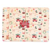 New Merry Christmas Placemat and Coaster Set, Sealed Edges With Corked Back, Adorned With Stunning Festive Motifs, Great for Festive Dinners, Ensures Long Lasting Use- Pink