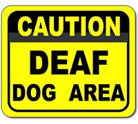 Joycenie New Metal Aluminum Sign Caution Deaf Dog Area Outdoor Sign Decor Novelty Art Sign for Indoor Outdoor Wall Decoration Tin Sign 8x12 Inch