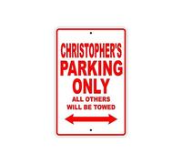 New Metal Aluminum Sign Christian'S Parking Only All Others Will Be Towed Name Gift Tin Sign 8X12 Inch