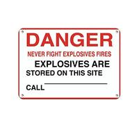 New Metal Aluminum Sign Danger Fires Explosives Are Stored On This Site Call Tin Sign 8X12 Inch