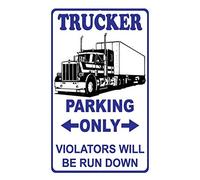 New Metal Aluminum Sign Trucker Parking Only Violators Will Be Run Down Style 1 Novelty Tin Sign 8X12 Inch