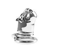 New Metal Chastity Device Penis Cage Ring Tiger Lock Prevent Erection Quit Masturbation BDSM CBT Fetish Slave Toy Male (long45mm)