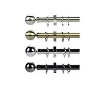 New Metal Curtain Pole/Poles Rail Black Nickel 200cms. Available In 6 Sizes And 4 Colours. 28mm Diameter, By Umlout ®