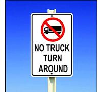 New Metal Sign Aluminum Sign Caution No Truck Turn Around with Symbol for Outdoor & Indoor 16x12 Inch