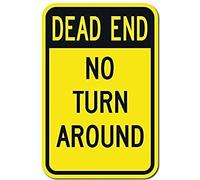 New Metal Sign Aluminum Sign Dead End No Turn Arround Sign Funny Decorative Yard Signs For Outdoors Home Metal Wall Sign For Outdoor & Indoor 12" X 8"
