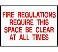 New Metal Sign Aluminum Sign Fire Regulations Require Space To Be Clear Emergency Exit For Outdoor & Indoor 12" X 8"