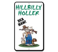 New Metal Sign Hillbilly Holler Yea Haw Novelty Funny for Indoor and Outdoor Safety Notice Warning Business Signs 8X12 Inch