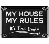 New Metal Sign My House My Rules It's That Simple Man Cave Decor Garage Sign For Men Home Bar Bedroom Wall Art Decor 8x12inch