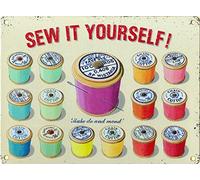 New Metal Sign Plaque Sew It Yourself Advertising Sewing Cotton Reel Wall 8x12 inch