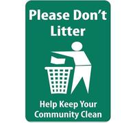 New Metal Sign Please Don'T Litter Help Keep Your Community Clean Plaque Aluminum Metal Sign Rust Free Aluminum-Uv Protected And Weatherproof 8x12 Inch