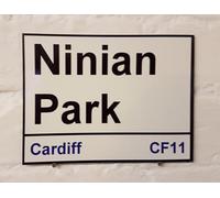 New Metal Street Sign Cardiff City Fc Ninian Park Street Sign 8X12 Inches