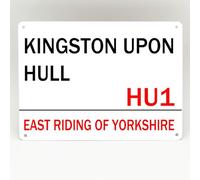 New Metal Street Sign Kingston Upon Hull Metal Street Sign Vintage Retro East Riding Yorkshire Plaque 8X12 Inches