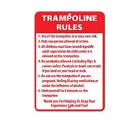 New Metal Tin Sign Trampoline Rules Activity Sign Park Signs Park Rules Signs for Outdoor & Indoor 12" x 8"