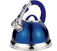 NEW METALLIC BLUE WHISTLING KETTLE CORDLESS STOVE TOP 3.5 LITRE STAINLESS STEEL