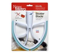 New Metro Design KA-6LAQ Plastic Beater Blade, works w/most KitchenAid 6 and 7 Qt Bowl-Lift Stand Mixers, Aqua