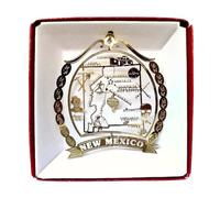 New Mexico Brass Christmas Ornament Souvenir