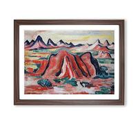 New Mexico By Marsden Hartley Classic Painting Framed Wall Art Print, Ready to Hang Picture for Living Room Bedroom Home Office Décor, Walnut A4 (34 x 25 cm)