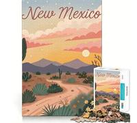 New Mexico Desert Sunset Jigsaw Puzzle for Adults 1000 Pieces Mind Play Relaxing Fun Clean Edge Art Collection Piece (38x26cm)