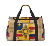 New Mexico Flag Map01 Travel Duffel Bag Large Foldable Waterproof Overnight Bag Beach Swim Bags Pool Sports Gym