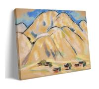 New Mexico Hills by Marsden Hartley - 1920s Modernist Wall Art Print with Mountainous Terrain And Rustic Houses Wall Art Painting Canvas Gift Living Room Prints Bedroom Decor Artworks Frame-style 24x3