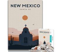 New Mexico Puzzles for Teenagers Teens 1000pc Puzzle,Fun Games Every Piece Is Unique - Challenging Family Fun Game 38x26cm