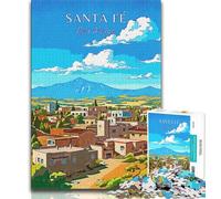 New Mexico Santa Fe Travel Jigsaw Puzzles for Adults 1000 Pieces,Challenging Game And Family Play for Is Ideal As A Gift for The Whole Family 38x26cm