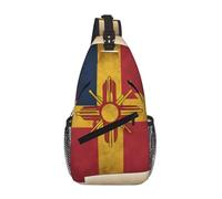 New Mexico Simple Flag Map Crossbody Sling Bag Crossbody Shoulder Chest Bag Shoulder Strap Waist Fanny Pack Men Women