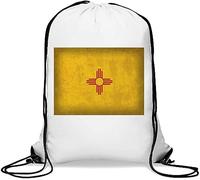 New Mexico State Flag Gym Sack Casual Drawstring Bag White