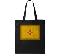 New Mexico State Flag Natural Ecological Cotton Tote Bag Black