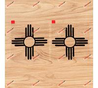 New Mexico State Flag NM Ancient Zia Sun Vinyl Decal Sticker - 2 Pack Black, 10.2cm - No Background for Car Boat Laptop Cup Phone