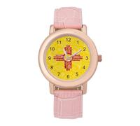 New Mexico State Flag Paisley Pattern Fashion Women's Watch Easy Reader Novelty Slim Quartz Casual Dress Wrist Watches