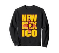 New Mexico State Flag Zia Sun Symbol Inside Bold Typography Sweatshirt