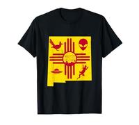 New Mexico State Map with Zia Symbol and Famous Icons T-Shirt