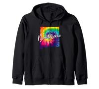 New Mexico Tie Dye State Map Pride Hippie Vintage Zip Hoodie
