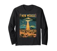 New Mexico UFO Desert Scene Vintage Art Long Sleeve T-Shirt