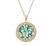 New Mexico Yucca State Flower Women's Custom Pendant Necklace Round Diamond Necklaces Jewelry Gifts for Men Birthday