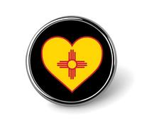 New Mexico Zia Sun Symbol Round Lapel Pin Brooches Badge Holder for Clothes Bags Backpack Hats