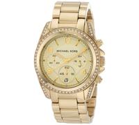 NEW MICHAEL KORS BLAIR GOLD TONE S/STEEL CHRONOGRAPH+CRYSTAL,DATE WATCH MK5166