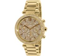 NEW MICHAEL KORS GOLD TONE,PAVE CRYSTALS COVERED MUTI DIAL BRACELET WATCH MK5856