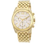 NEW MICHAEL KORS GOLD TONE PRESSLEY CRYSTAL WHITE CHRONOGRAPH DIAL WATCH-MK5835