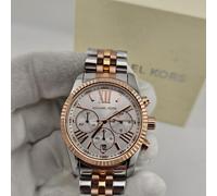 NEW MICHAEL KORS MK5735 WOMEN'S WATCH TRICOLOR STRAP SILVER DIAL SILVER CASE