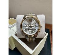Michael Kors Watches Men's Two Tone Lexington Chronograph Watch Silver