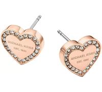 NEW MICHAEL KORS ROSE GOLD TONE CRYSTAL PAVE,STUD HEART SHAPE EARRINGS MKJ3967