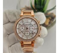 NEW MICHAEL KORS WOMENS WATCH MK5491 STEEL ROSE GOLD STRAP WITH WHITE DIAL