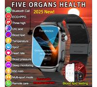 New Micro Physical Examination Five Organ Health Smartwatch Blood Pressure Uric Acid Body Fat Watches Bluetooth Call Smart Watch Body Fat Pink