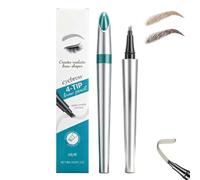 New Microblading Eyebrow Pen, Waterproof Smudgeproof 4D Four-Tip Brow Pencil, Long Lasting Natural Makeup, No Need to Sharpen, Four Color Shades to Suit Various Brow Shapes (Light Brown)